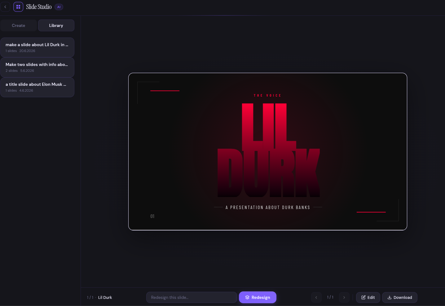 Slide Studio — Lil Durk presentation